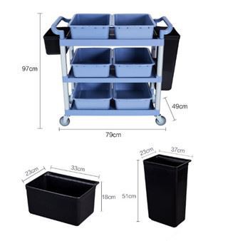 Restaurant Stainless steel collecting trolley dish c_